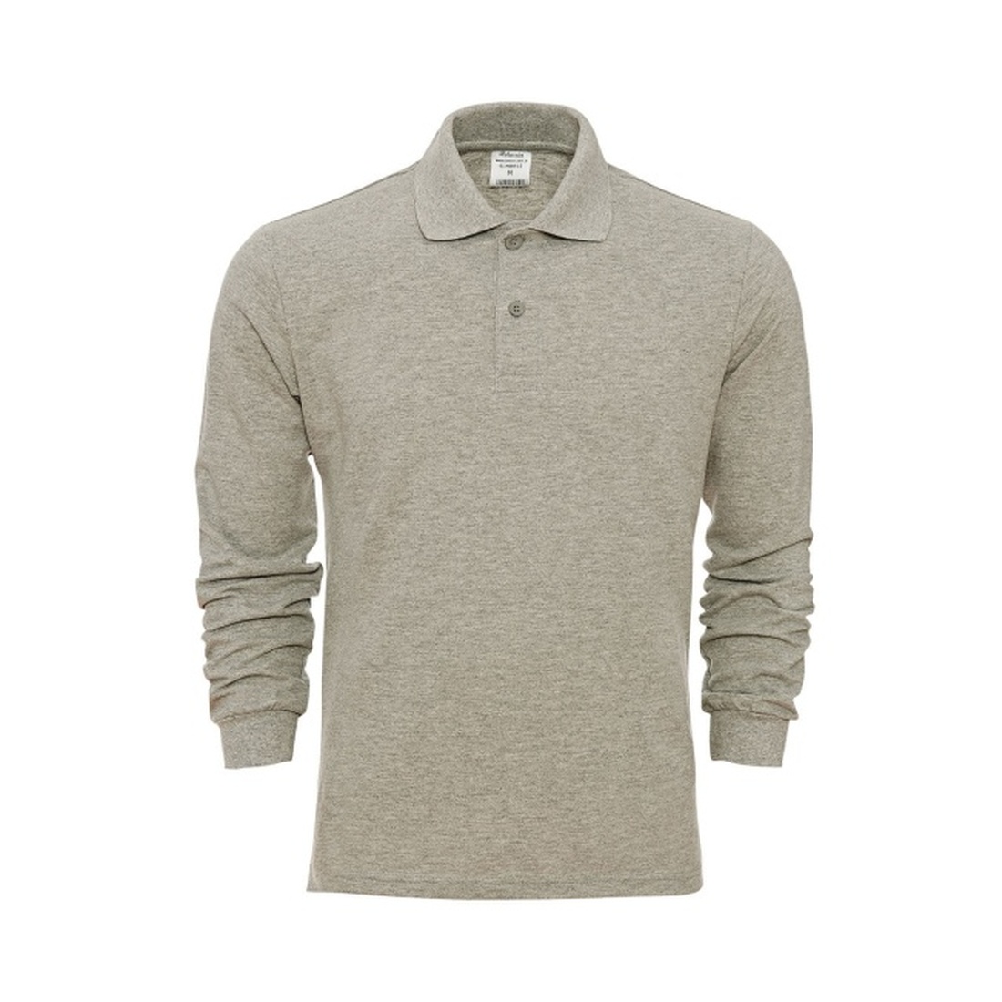 Polo Yaka Uzun Kollu Sweatshirt Erkek Gri Melanj
